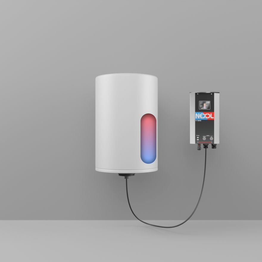 80L solar boiler for homes, powered by solar panels – Caldera solar de 80L para viviendas, alimentada por paneles solares