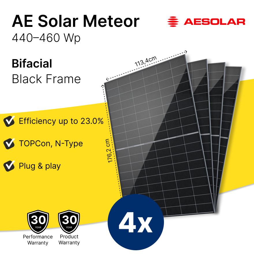 Solar Fabrik Mono s4 450wp Panel 1x Bifacial TOPCon N-Type