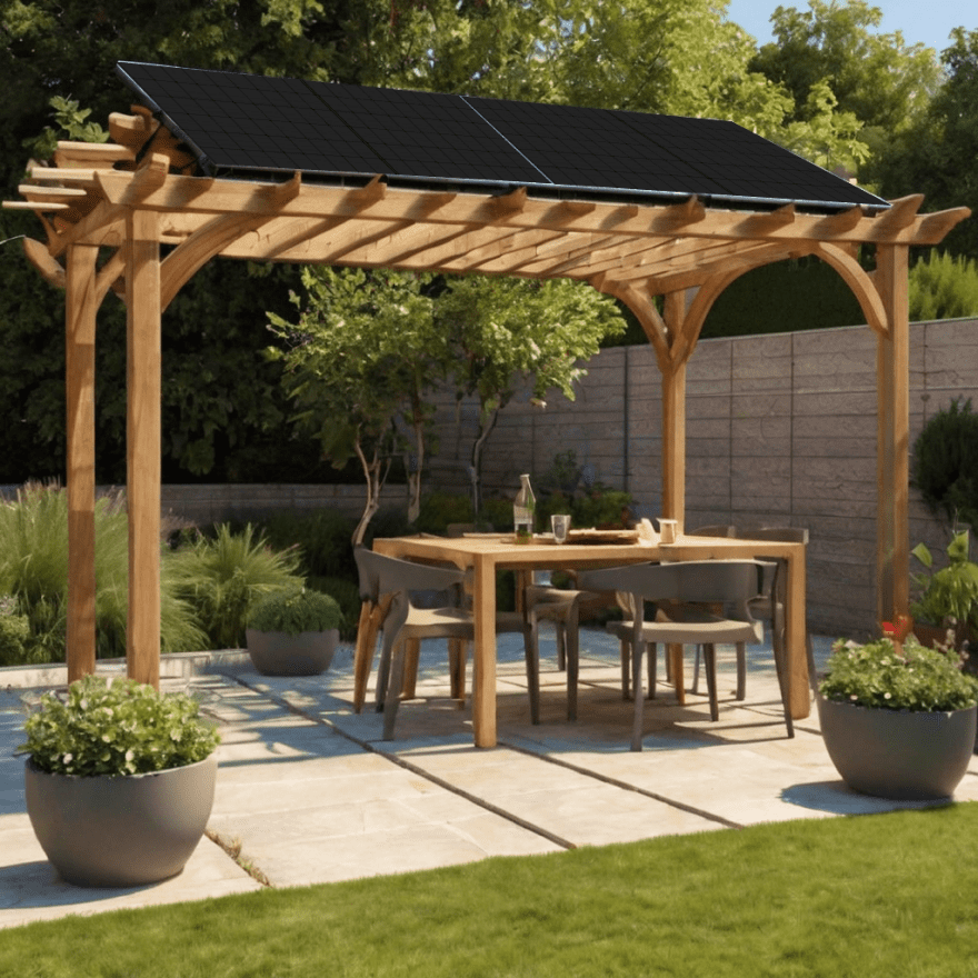 Pergola solar kit with 20 degree mount