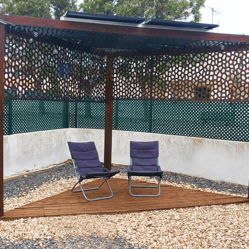 Beautiful solar panel kits for pergola with 0 degree mount