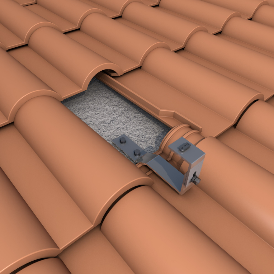 Tile roof solar kit mount